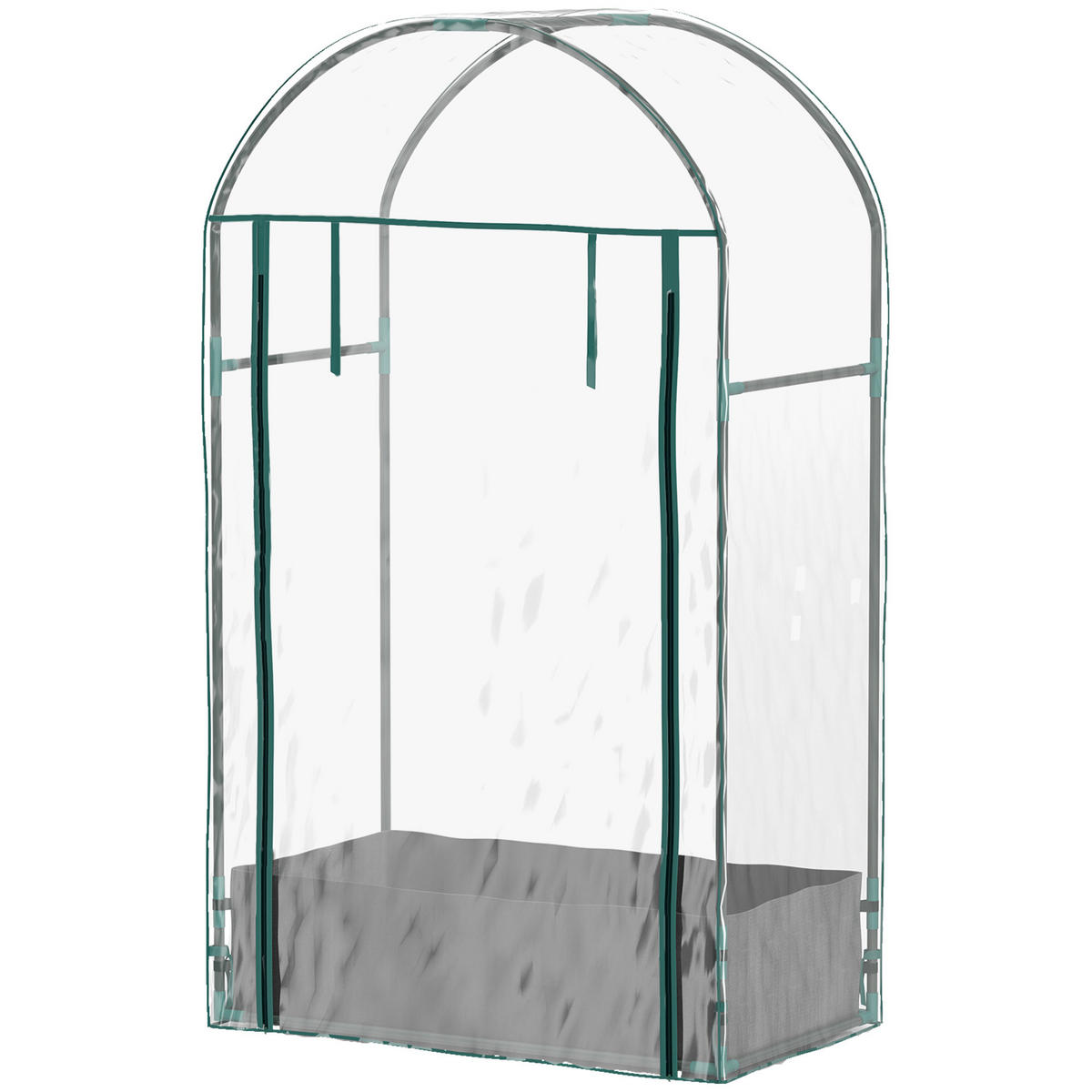GEWÄCHSHAUS DE-12009 mit Pflanzsack & Rolltür Transparent - Transparent, Kunststoff (50/152/89cm) - ComfortXL