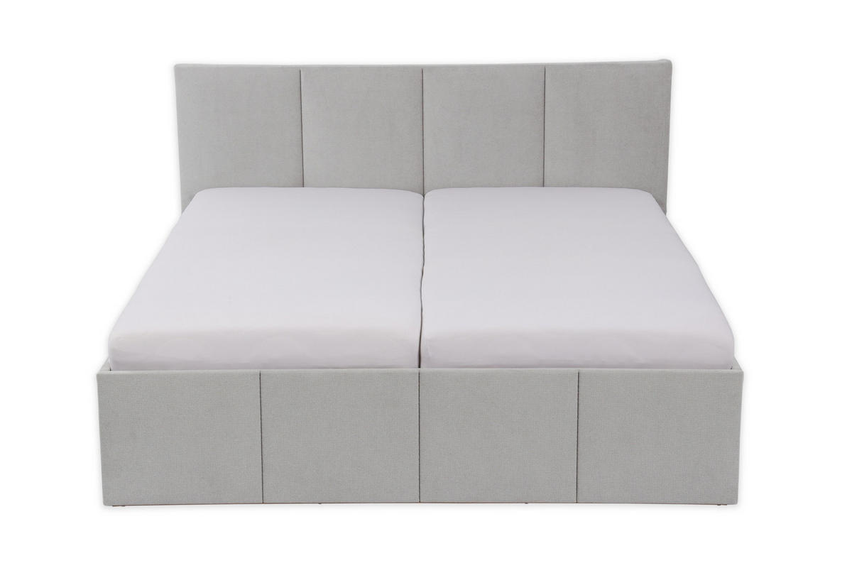 POLSTERBETT Dalas Grau 180 x 200 x 40 cm Stauraum Mit hochwertiger Matratze H2 (bis 100 kg) und Lattenrost - Grau, Holz (180/200cm) - Halmon Schlafkomfort Betten 