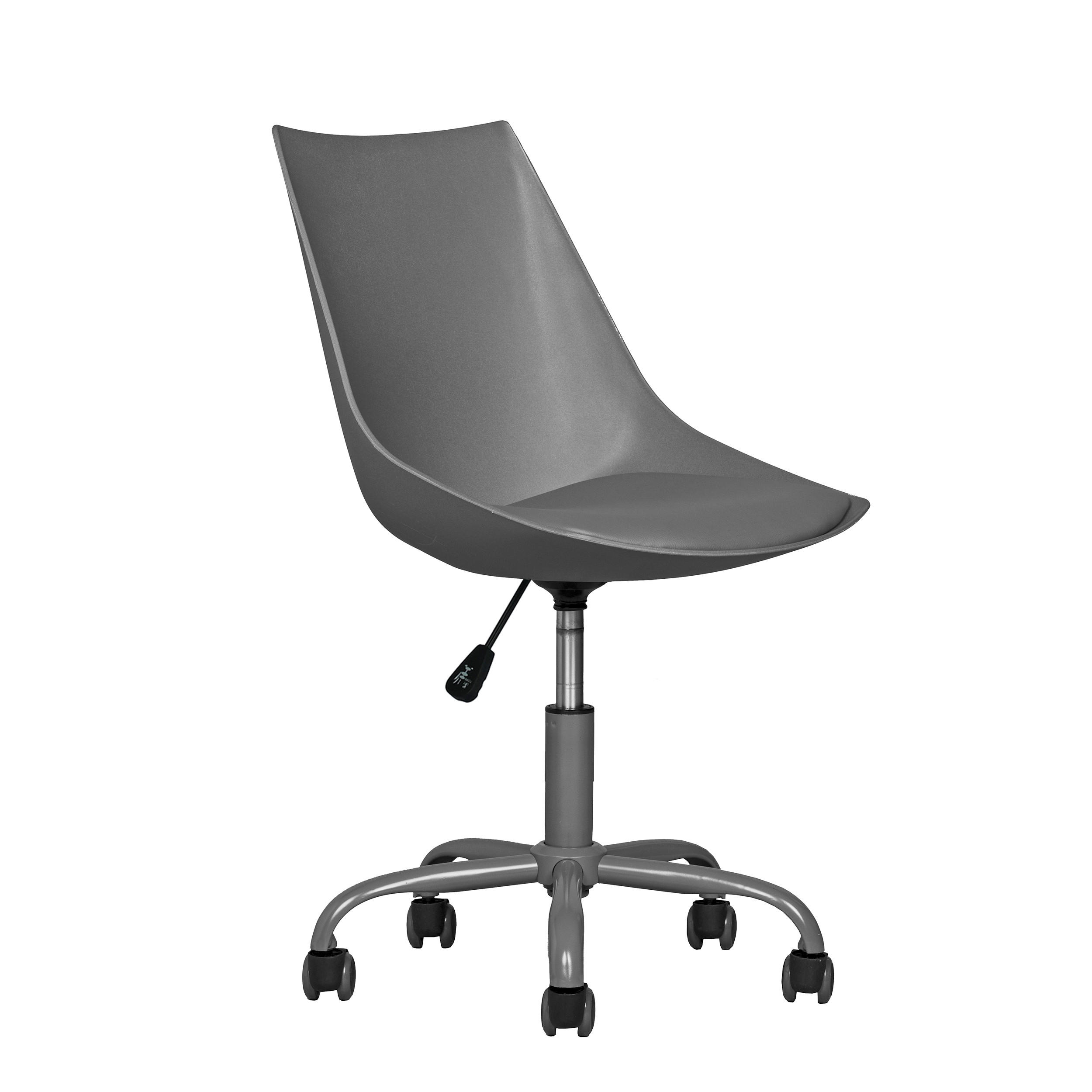 DREHSTUHL Lederlook grau - Grau, Kunststoff/Metall (38/85/39cm) - Urban Meuble