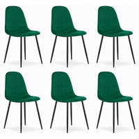 STUHL VERNAZZA 6-er Set, Grün Samtstoff - Grün, Textil/Metall (45/88/51cm) - Komodee