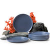 TELLER-SET VICTO 6-tlg Dessertteller, matt blau - Blau, Keramik (20/2/20cm) - KONSIMO®