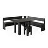 ECKBANKGRUPPE Roman Schwarz 210 x 41.5 cm mit Tisch - Schwarz, Holzwerkstoff (210/80/210cm) - Vicco