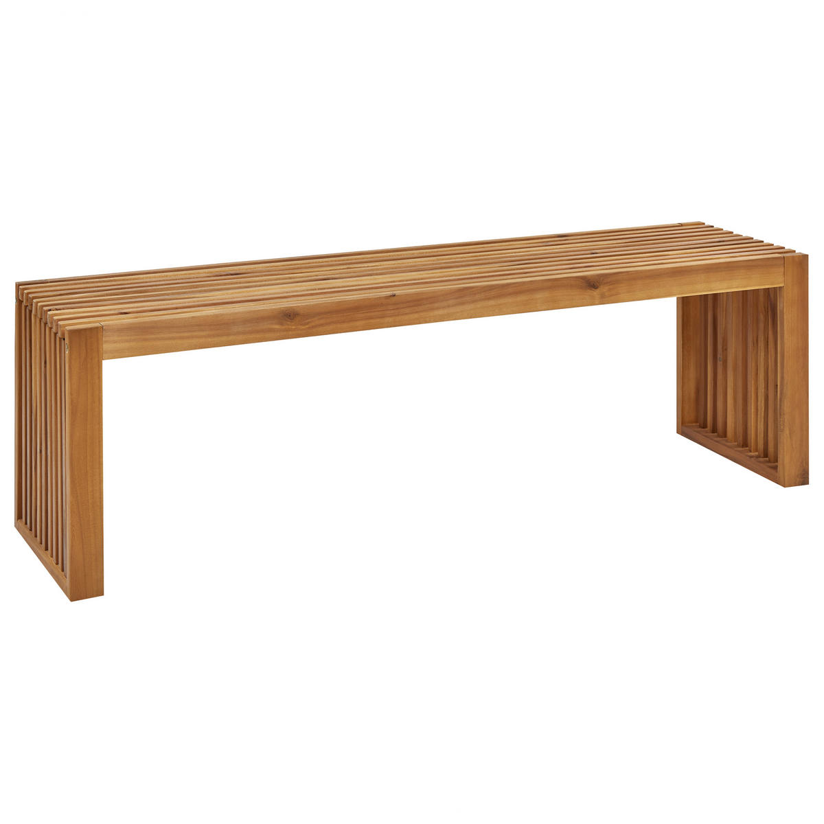 GARTENBÄNKE Heller Holzfarbton Sulzano - Hellbraun, Holz (150/45/40cm) - Beliani