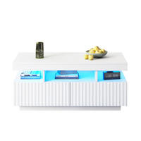 COUCHTISCH LED Weiß 100/50/45 cm - Weiß, Holzwerkstoff (100/50/45cm)
