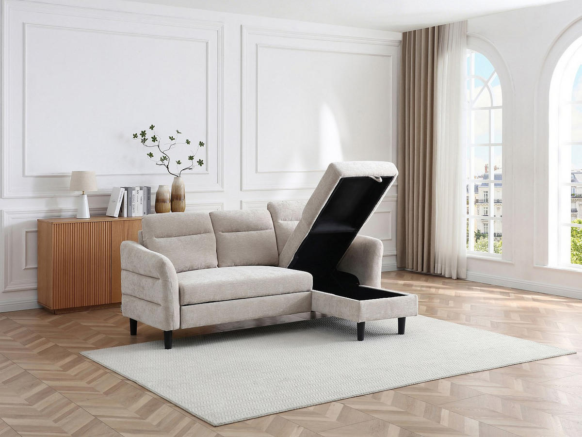 SCHLAFSOFA - -Sitzer - Stoff - Beige - - Beige, Textil (206/90/139cm) - Vente-Unique