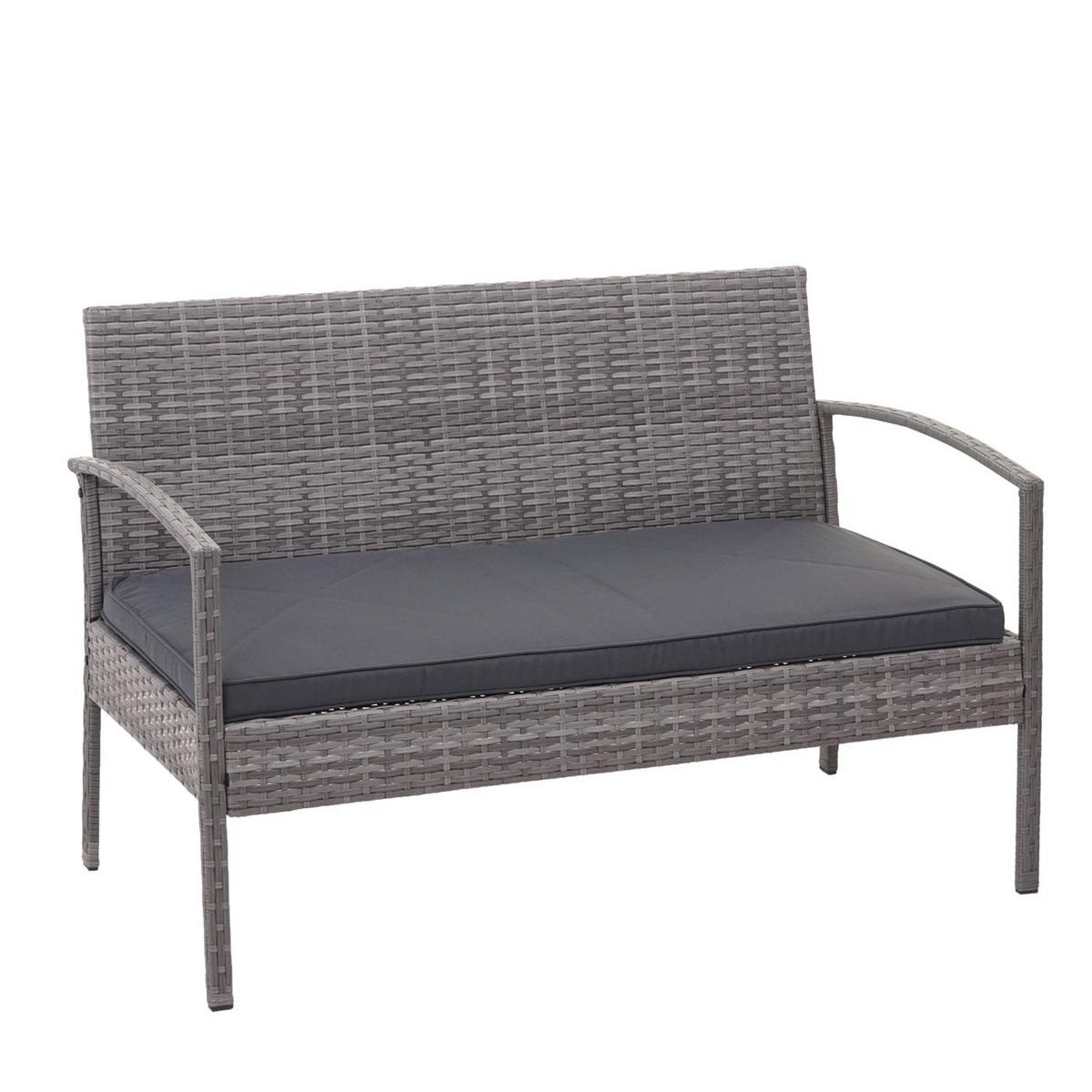 LOUNGE-SET Garten Grau Kissen Dunkelgrau - Grau, Metall - PROREGAL