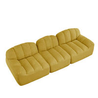 SOFA in Gelb mit breiter Sitzfläche und weichem Fleecebezug - Gelb, Textil (104/79/288cm) - Flora Grace