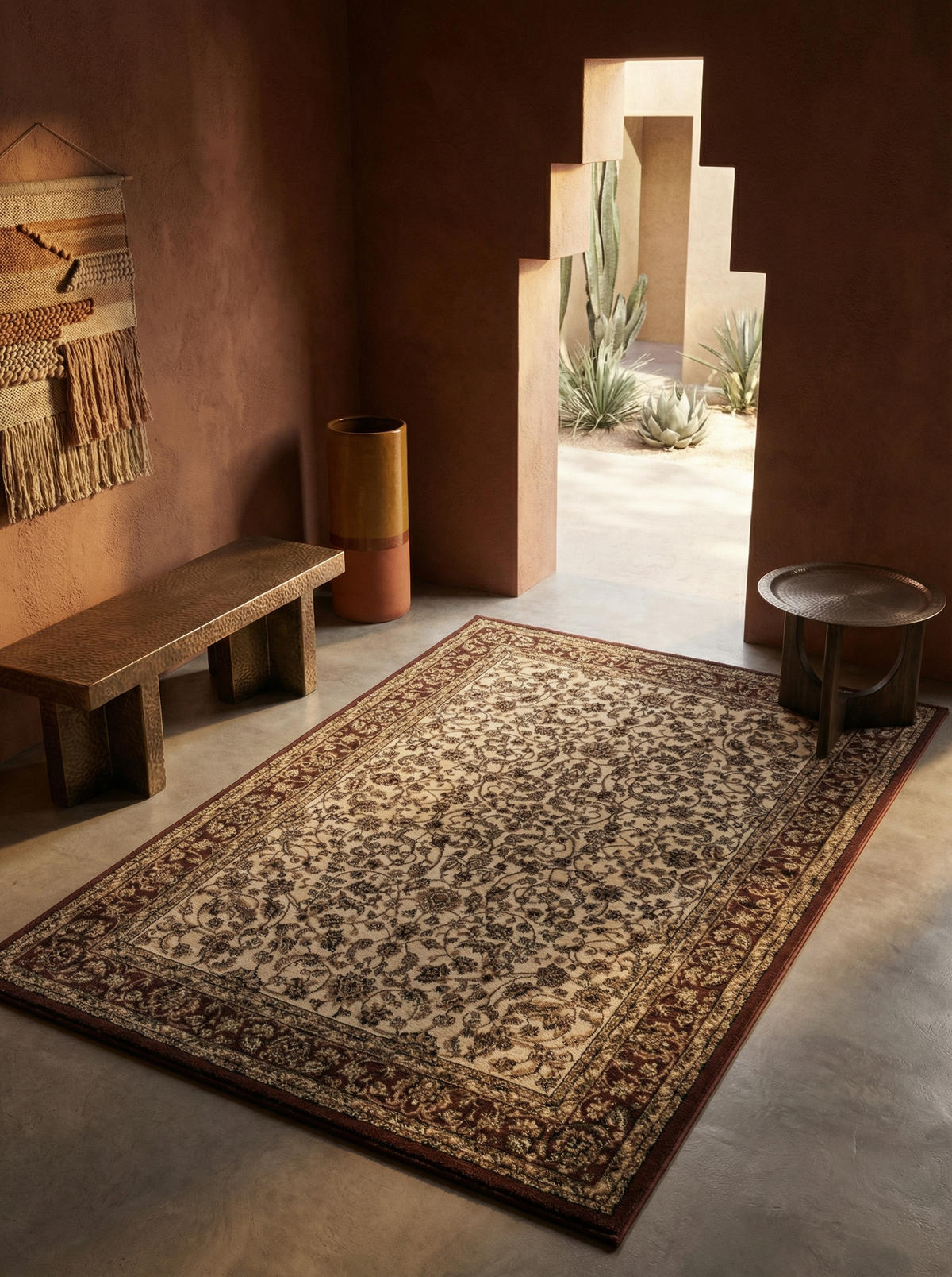 TEPPICH Kurzflor GEISLER in Creme, orientalisch, 240 x 340 cm - Beige, Textil (340/240cm) - KADIMA DESIGN