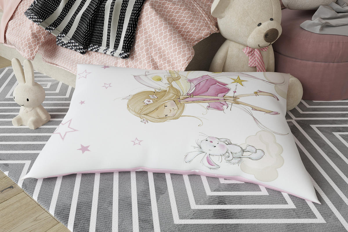 KINDER-SITZSACK - Little Fairy - Weiß/Rosa, Textil (100/25/135cm) - Green Bean