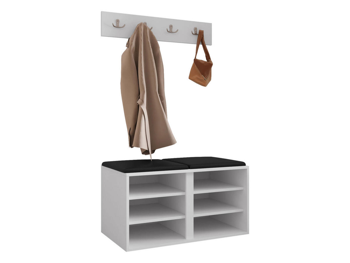 GARDEROBEN-SET Orion VI - Blau/Nussbaumfarben, Holzwerkstoff/Kunststoff (84/42/46cm) - MIRJAN24