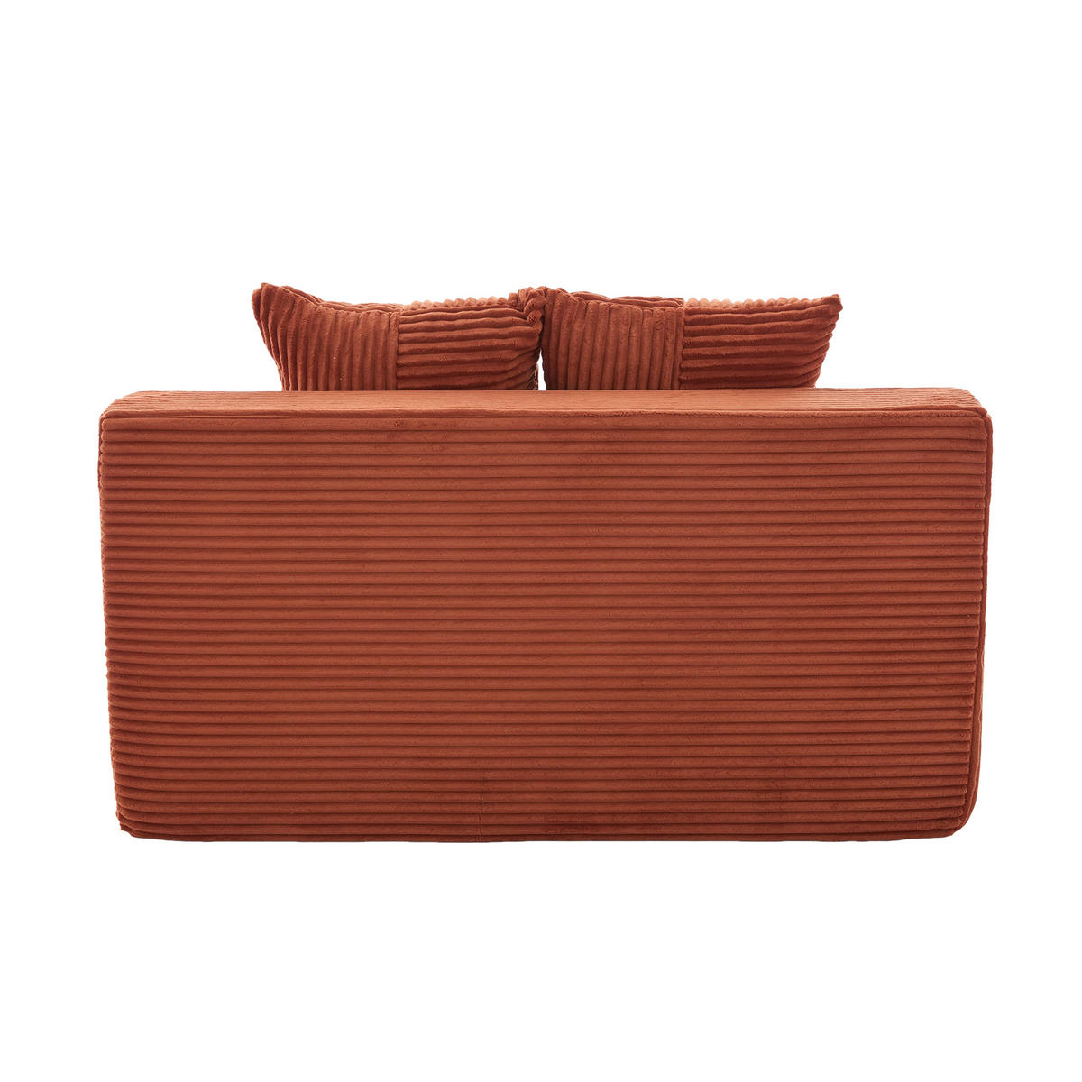 SCHLAFSOFA 2-in-1 mit Hocker, 2 Kissen und Becherhalter, DE-42913, Orange - Orange, Textil (133/64/87cm) - ComfortXL