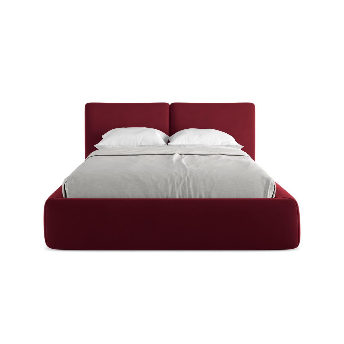 POLSTERBETT mit Bettkasten und Lattenrost 160x228 Rot - Bordeaux/Rot, Kunststoff/Textil (140/200cm) - LaMiaSofa