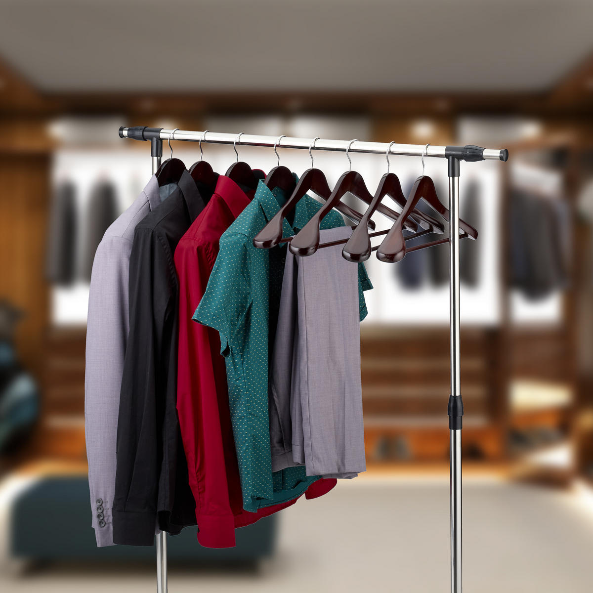 8XVEŠIAKY na oblek - čierna, kov/drevo (6cm) - Relaxdays