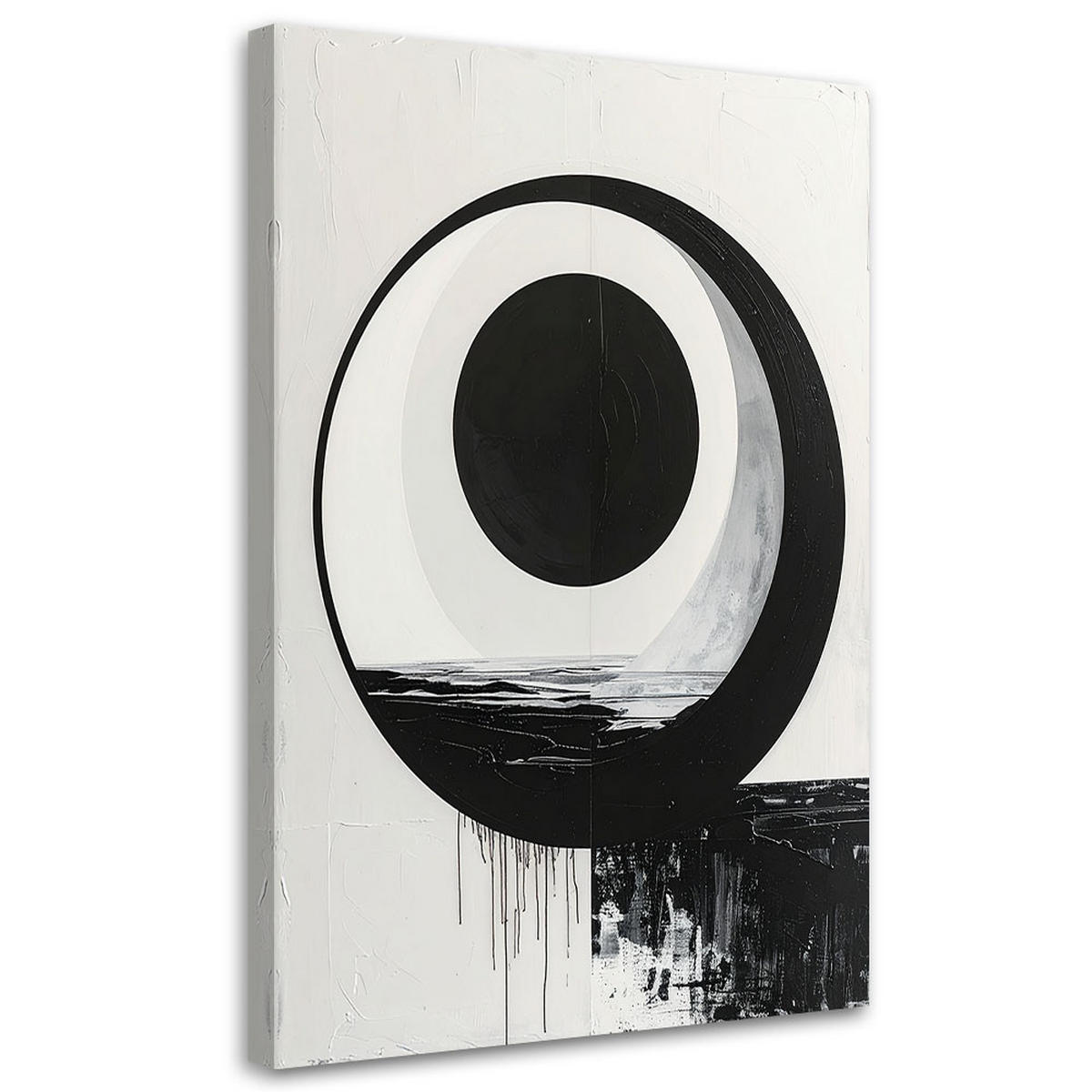 LEINWANDBILD Abstraktion 60x90cm - Schwarz, Textil (60/90cm) - Feeby