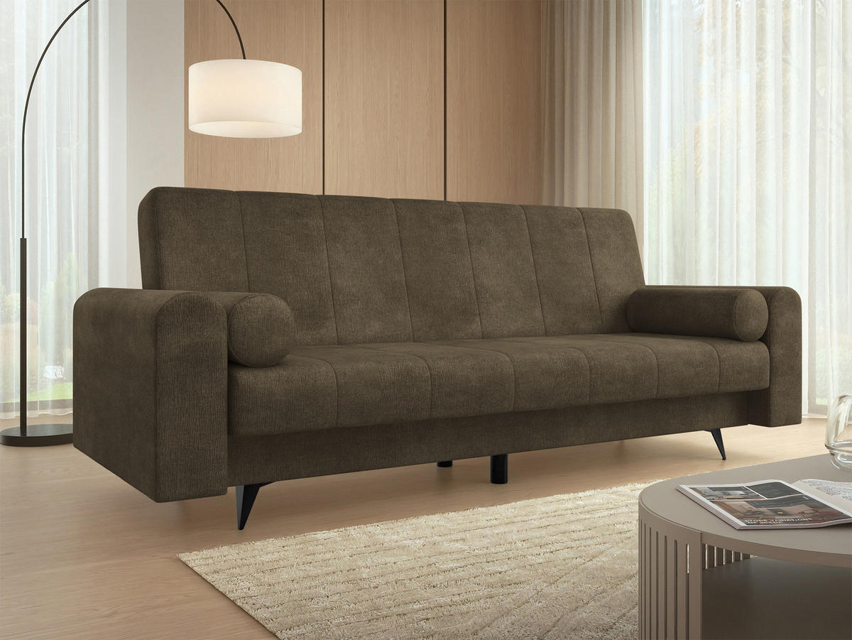 SCHLAFSOFA Zuri - Schwarz/Braun, Holz/Textil (240/93/91cm) - MIRJAN24