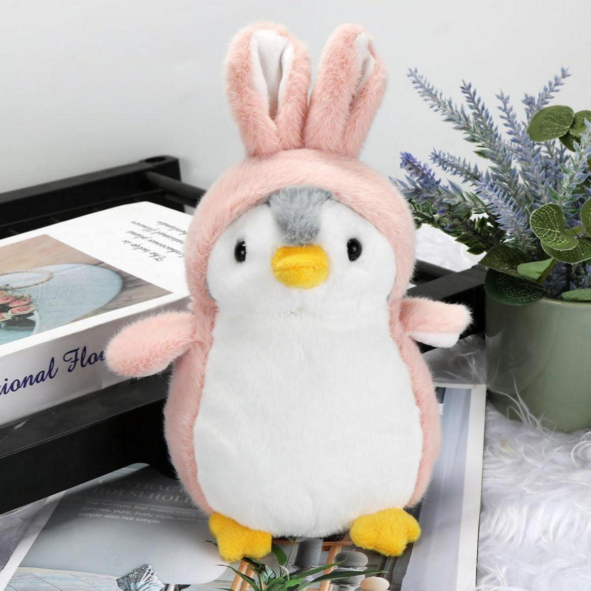 KUSCHELTIER Pinguin Rosa Hasenohren 20 cm - Rosa, Textil (15/20cm)