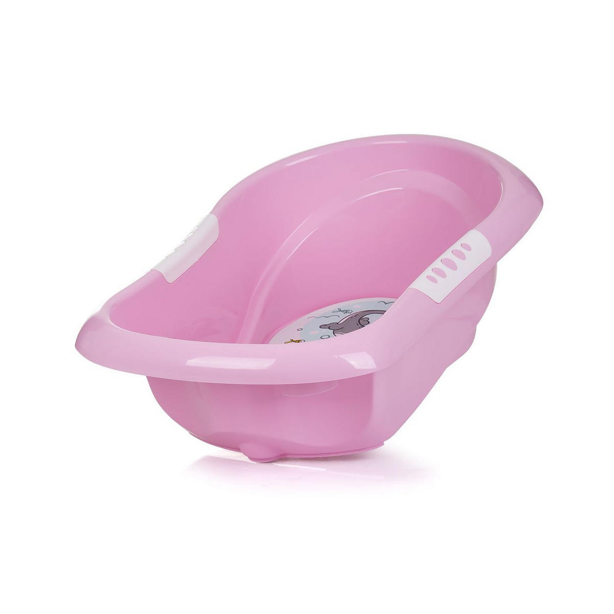 BABYBADEWANNE Set Noemi rosa Badewannenständer, klappbar, Wasserablauf, Ablagefächer, 88 cm - Rosa, Kunststoff (45/83cm) - Chipolino