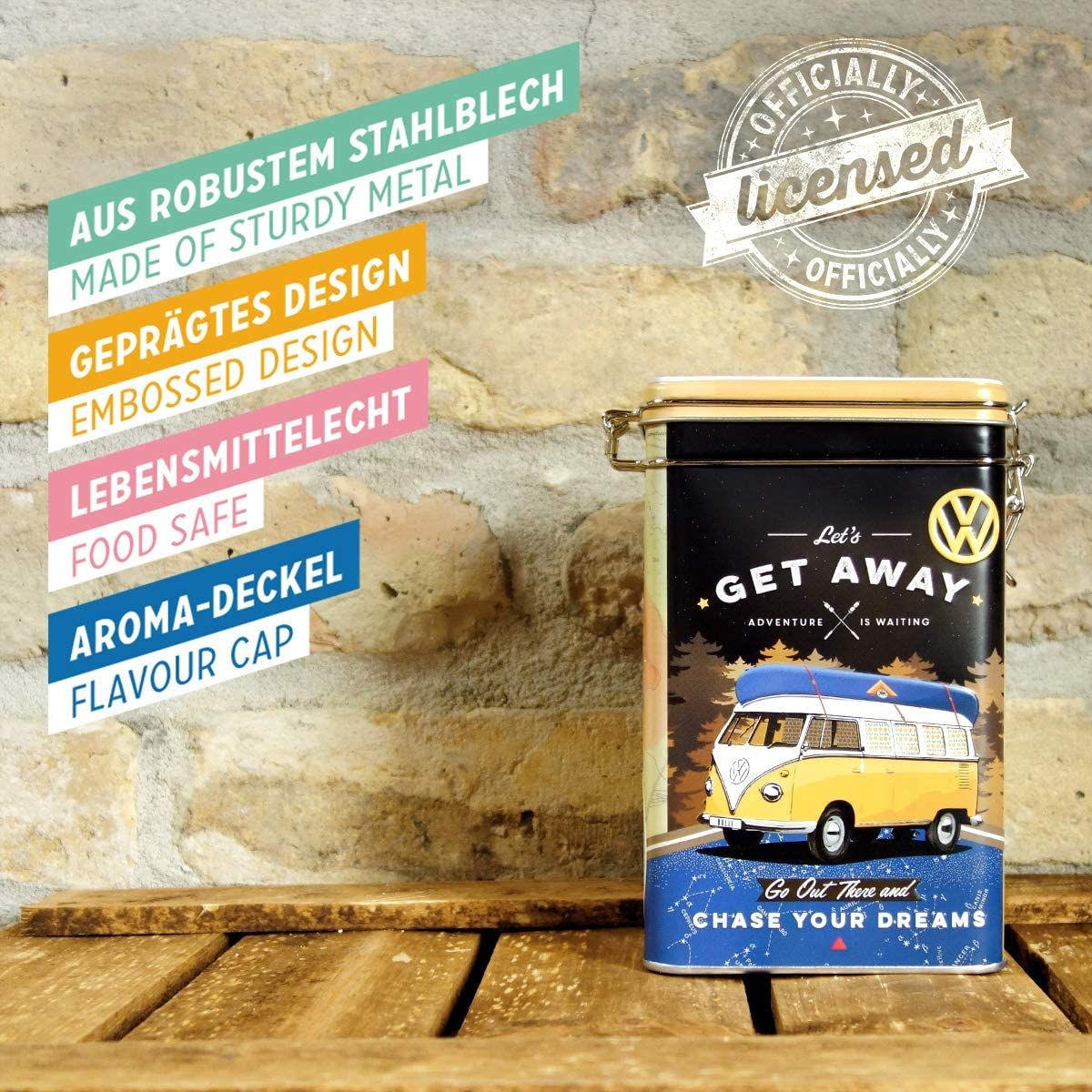AROMADOSE Volkswagen VW Bulli Get Away! - Multicolor, Metall (11/17.5/7.5cm) - Nostalgic-Art