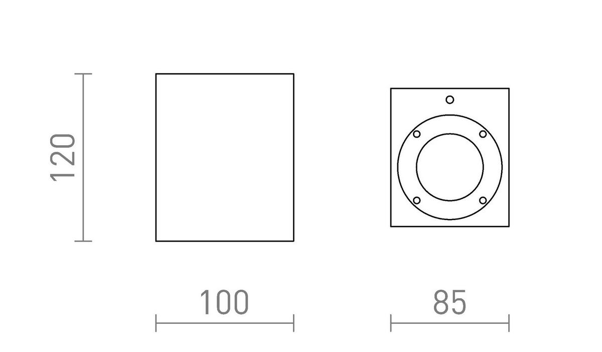 AUSSENLEUCHTE KANE I Beton 5 W IP65 - Dunkelgrau, Stein (10/85/119cm) - Rendl