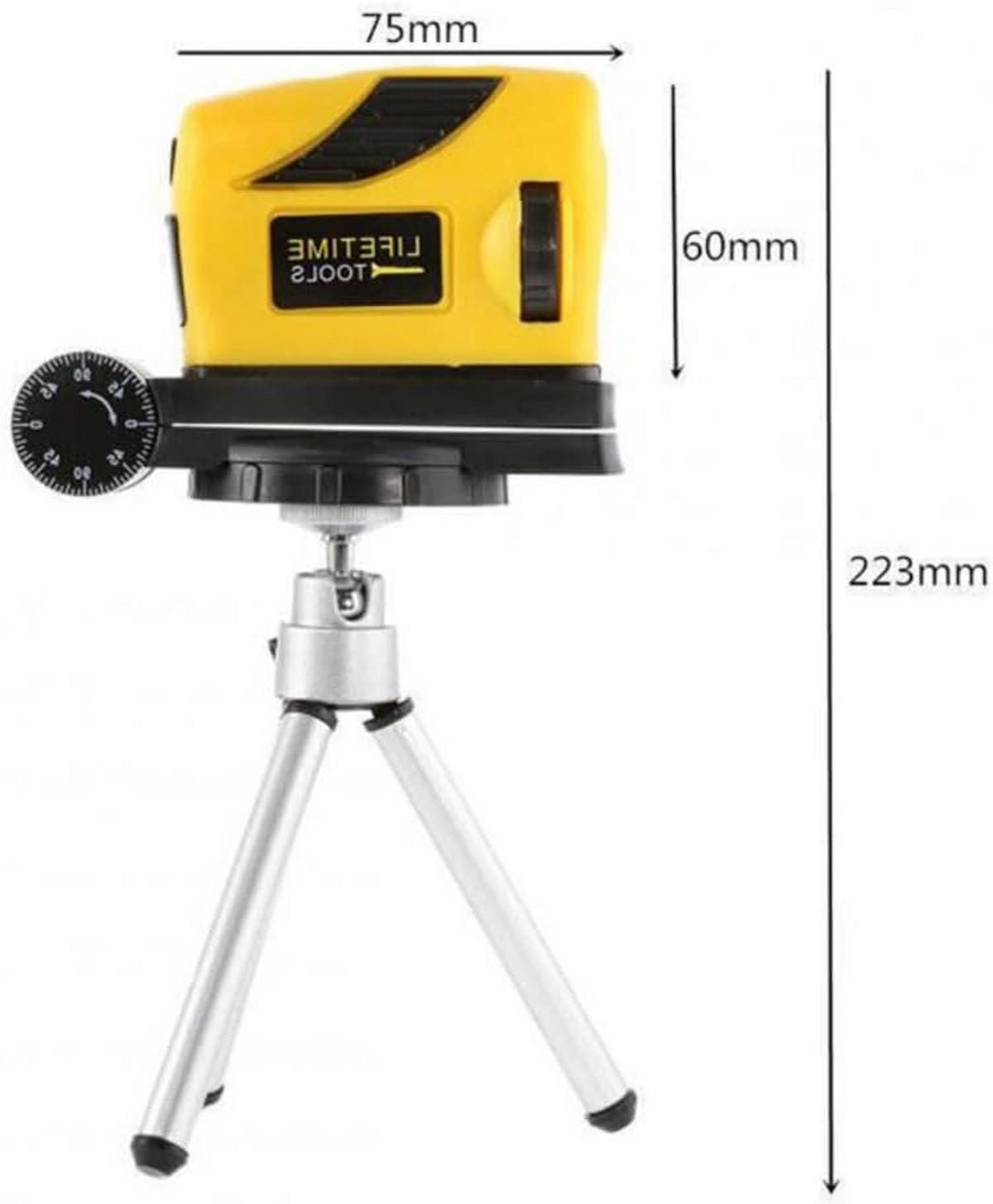 NIVELLIERGERÄT – mit Stativ – mit automatischer Selbstnivellierung, Strichlinien-Anzeige und 360-Grad-Rotation (Gelb) - Gelb, Kunststoff (8.5/4/6cm) - DCA