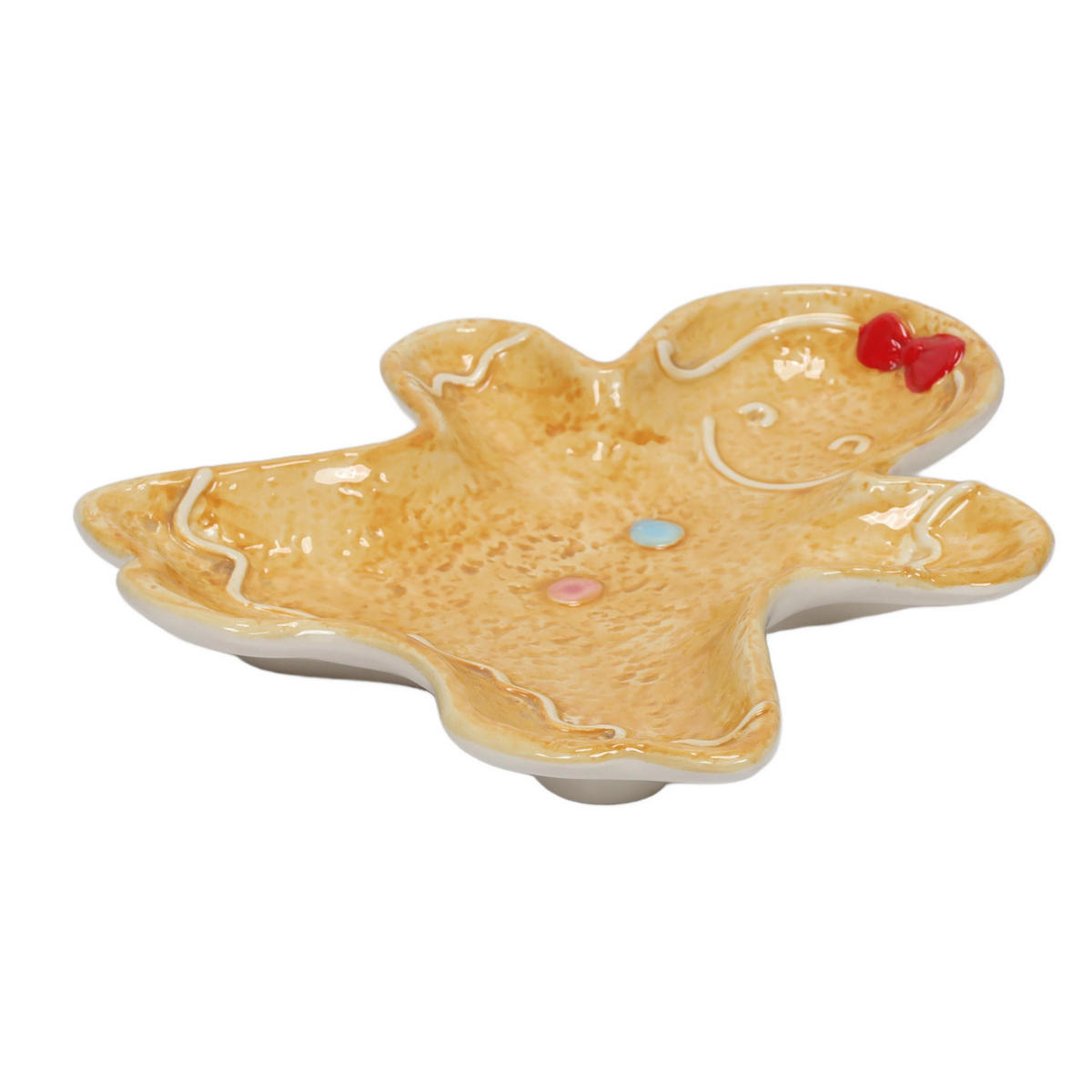 SERVIERPLATTE Lebkuchenfigur Cookie 19/22/3 cm - Beige, Keramik (22/3/19cm) - Home Styling Collection