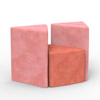 HOCKER Cord Dreieck Rosa 3er-set - Pink, Textil (53/40/53cm) - Vercart