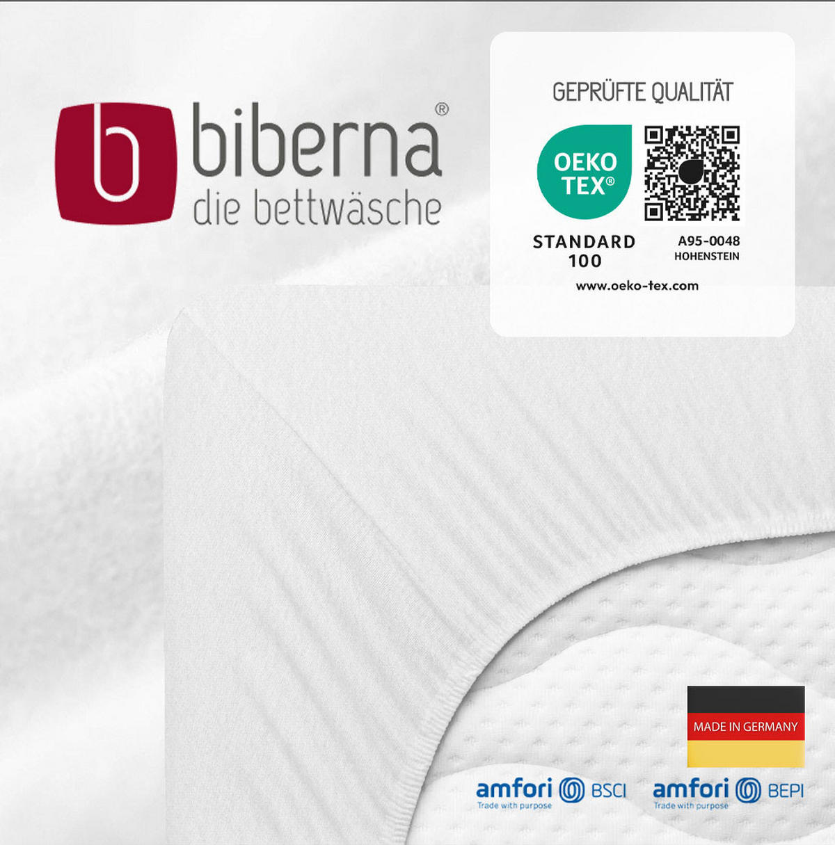 SPANNBETTTUCH Premium Biber weiss, 60x120 cm - 70x140 cm - Weiß, Textil (70/140cm) - biberna