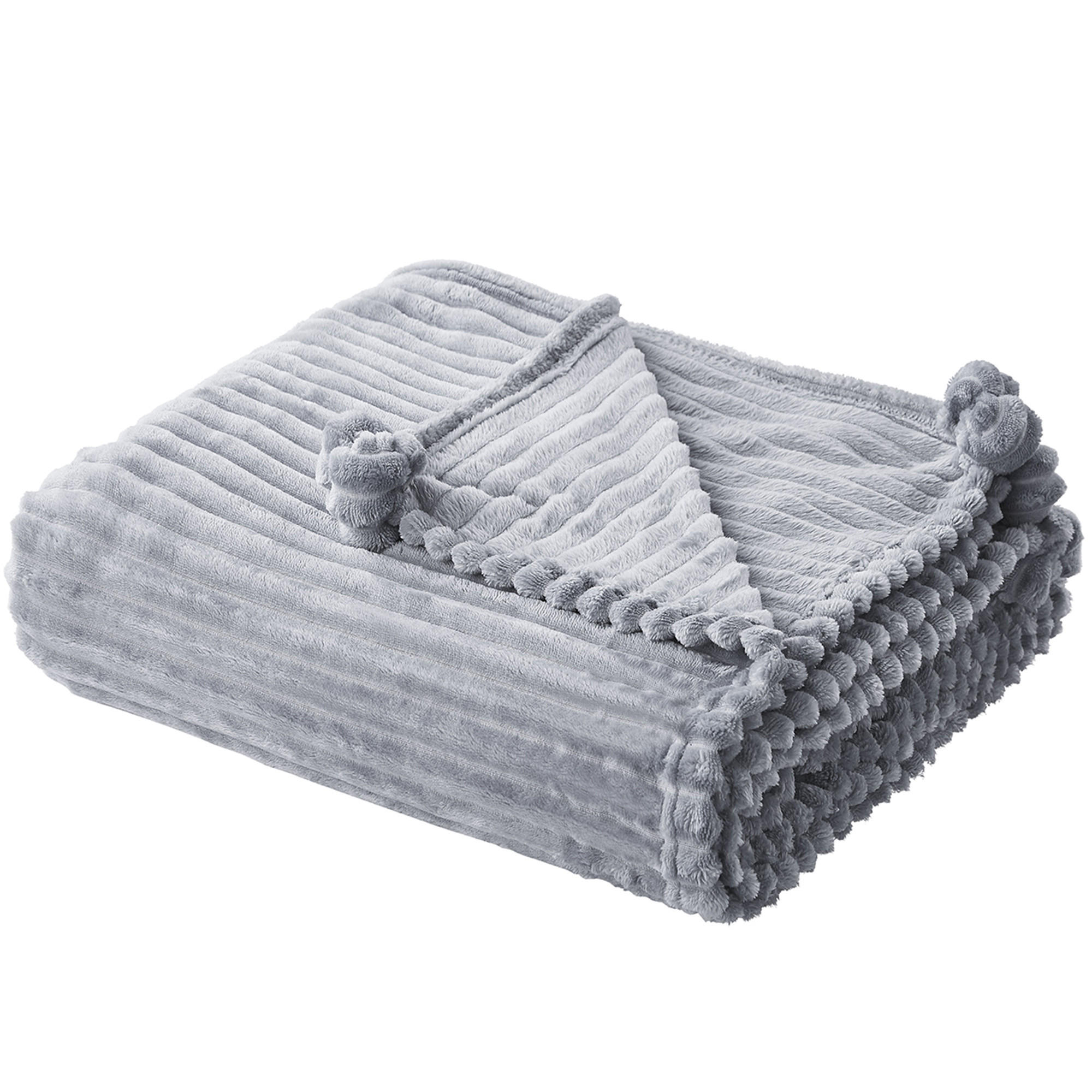 DECKE Grau Kaweri 150/200 cm - Grau, Textil (150/200cm) - Beliani