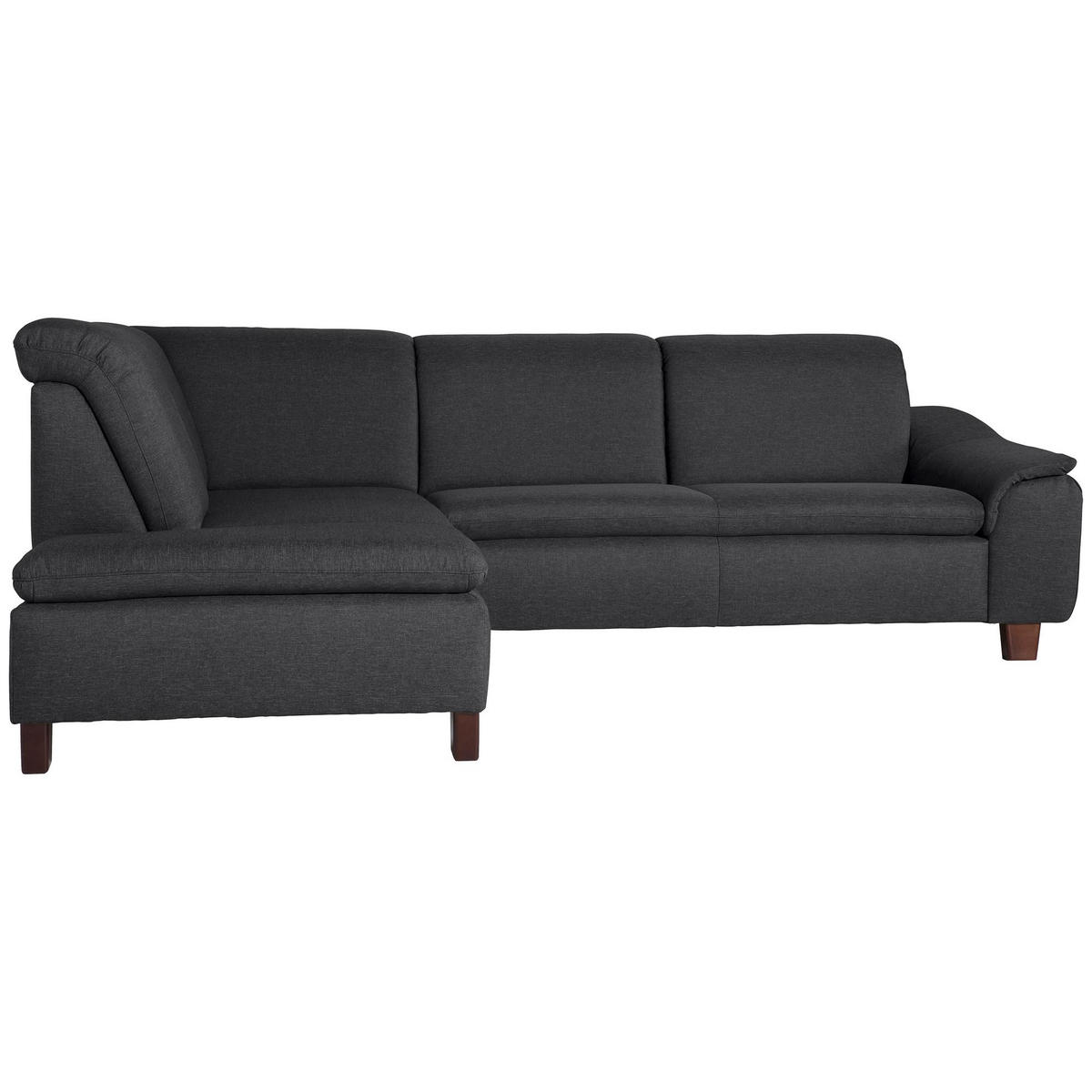 ECKSOFA mit Ottomane links Kaylil Flachgewebe graphit - Graphitfarben, Kunststoff (187/247cm) - 58aufmkessel