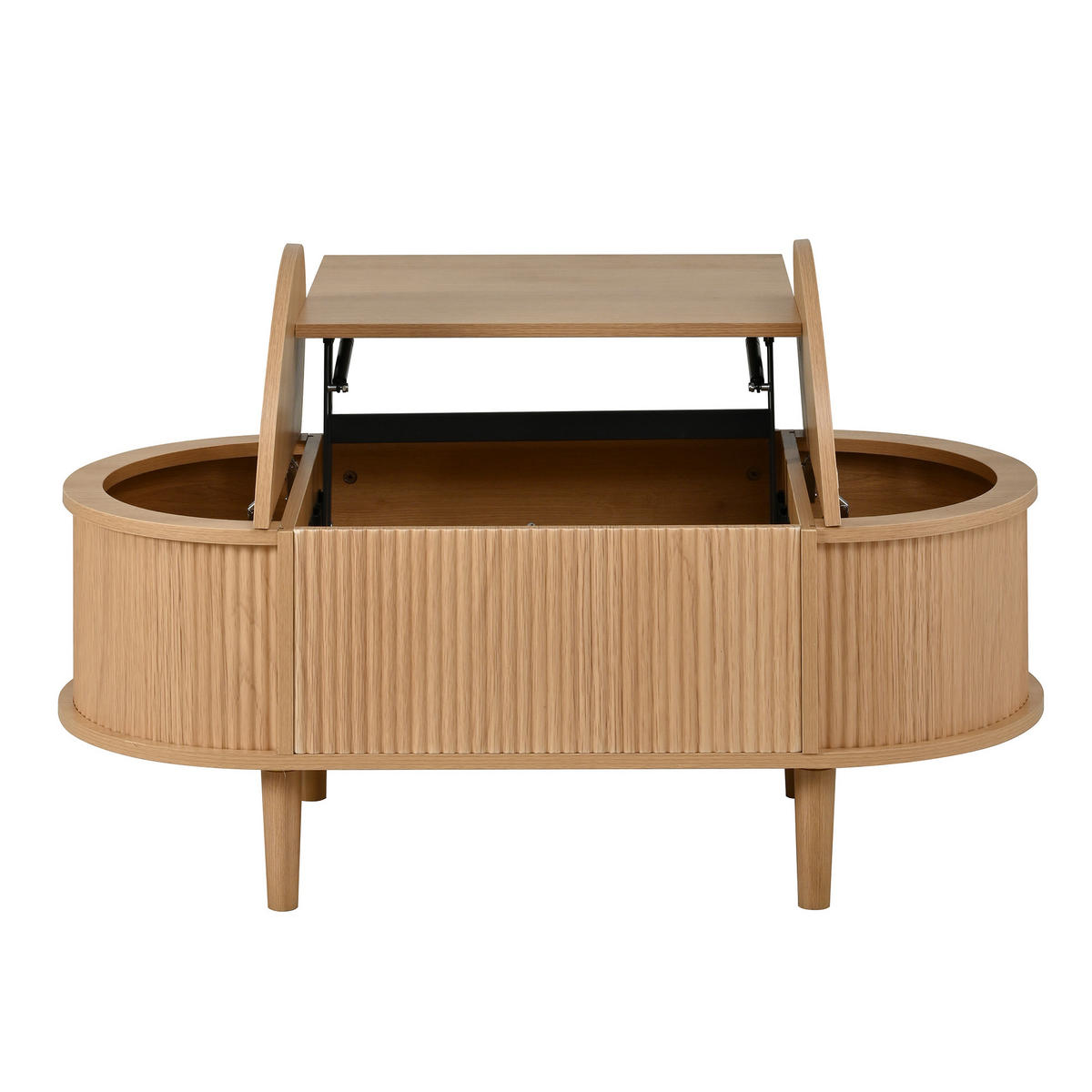 COUCHTISCH 100/48/53,5 cm eiche aus MDF mit höhenverstellbarer Tischplatte - Eichefarben, Holzwerkstoff (100/48/53.5cm) - OKWISH