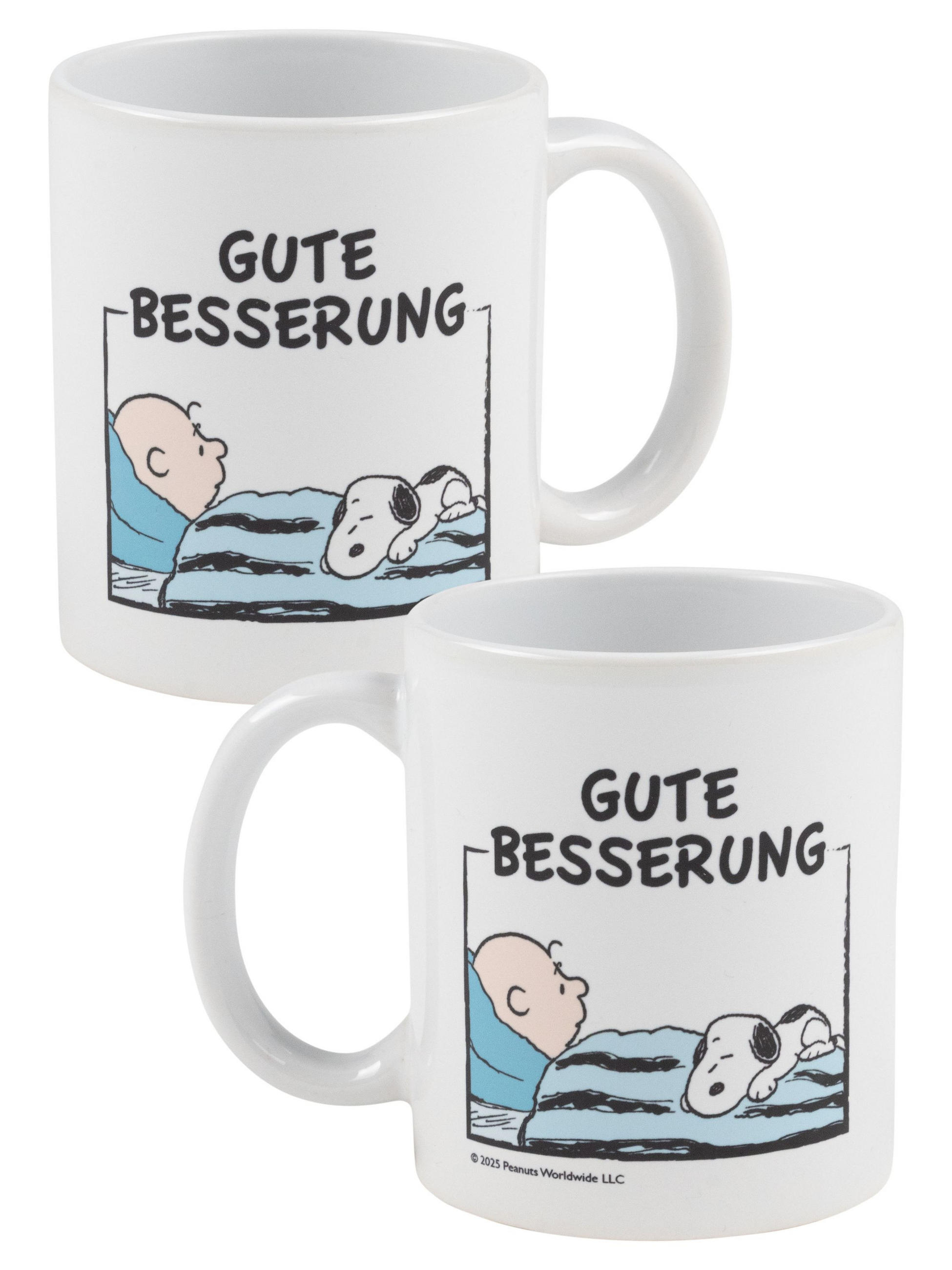 KAFFEEBECHER The Peanuts Snoopy Gute Besserung Weiß 320 ml - Weiß, Keramik (0.32L) - United Labels