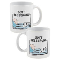 KAFFEEBECHER The Peanuts Snoopy Gute Besserung Weiß 320 ml - Weiß, Keramik (0.32L) - United Labels