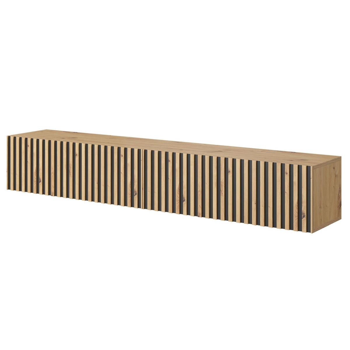 TV stolík Telire dub / čierny 175/30/32 cm - čierna/dub artisan, kompozitné drevo (175/30/31.6cm) - Selsey