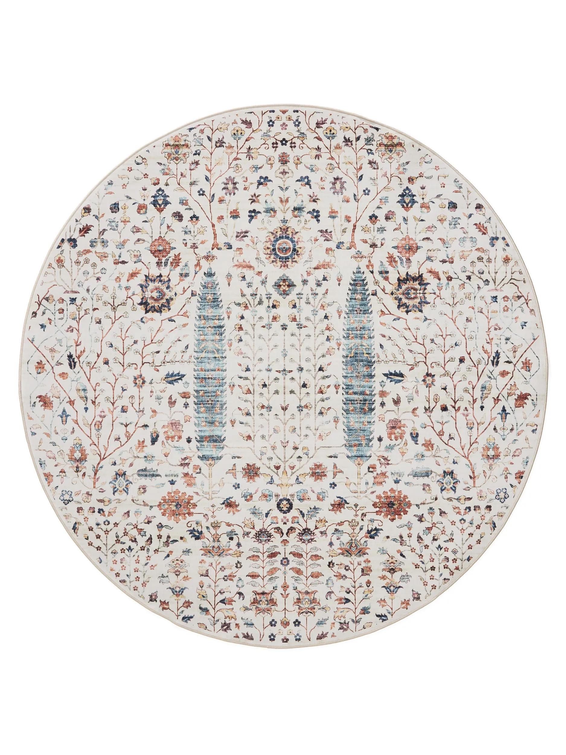 VINTAGE-TEPPICH George waschbar ø 160 cm rund - Multicolor, Kunststoff (160/160cm) - benuta