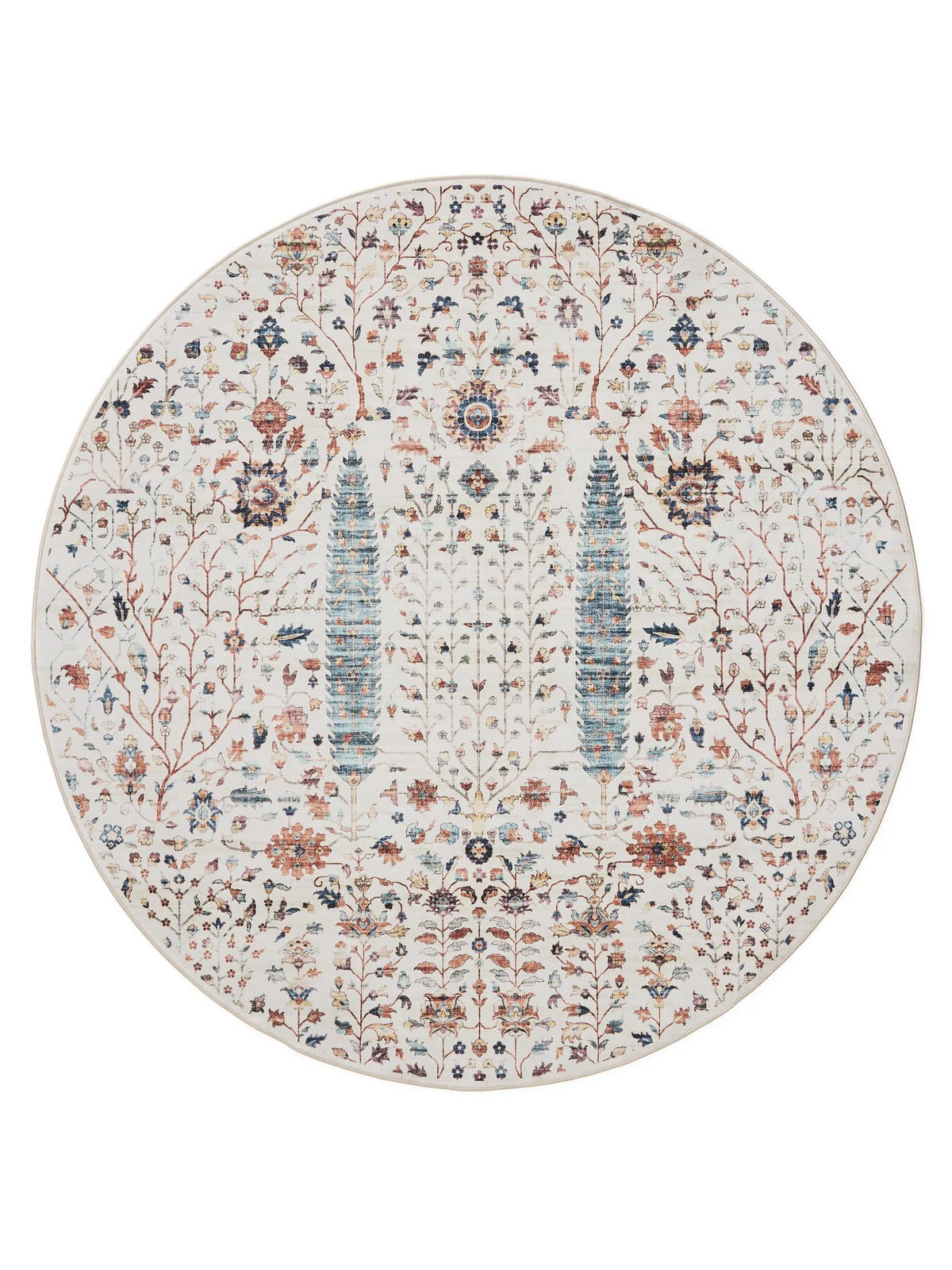 VINTAGE-TEPPICH George waschbar ø 160 cm rund - Multicolor, Kunststoff (160/160cm) - benuta