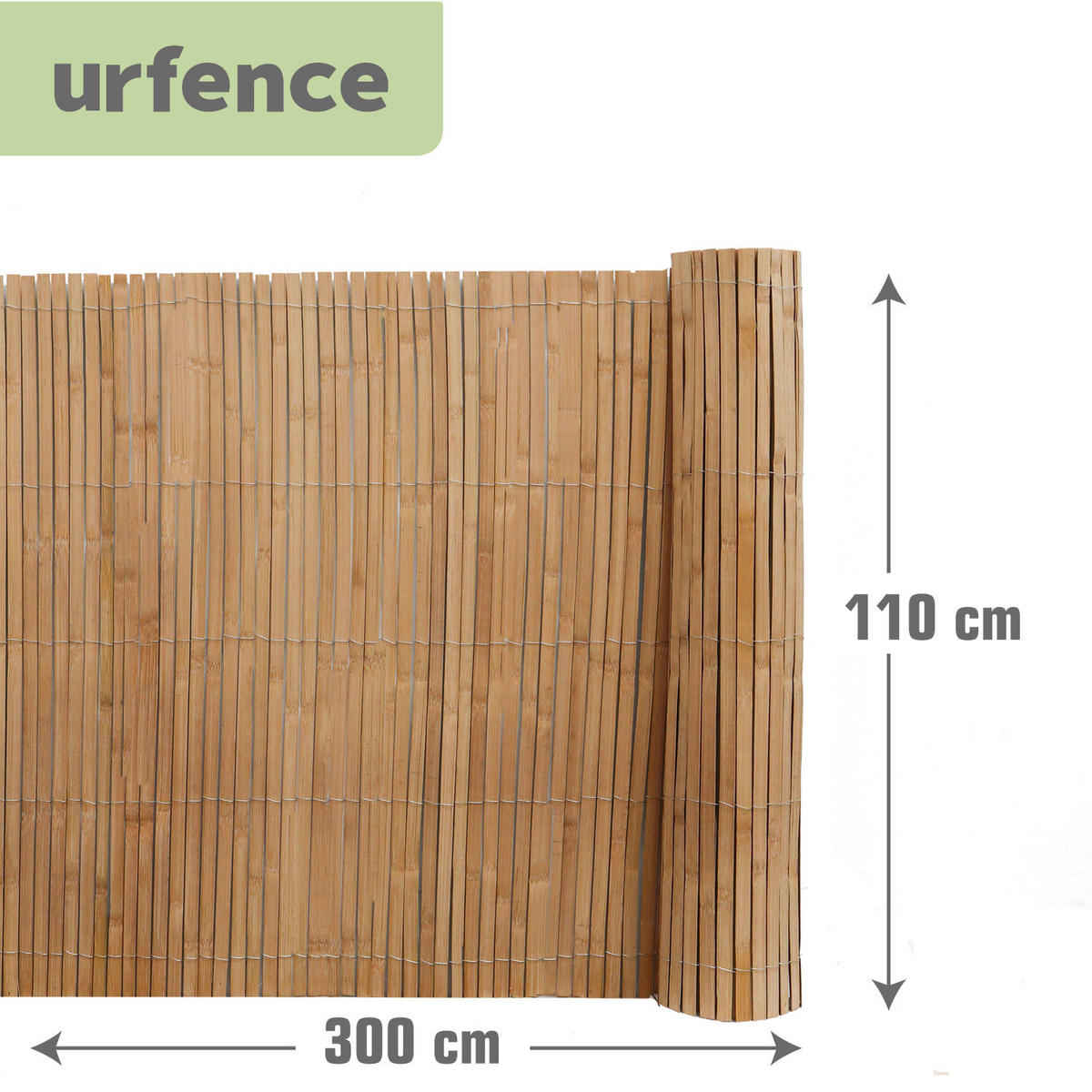 SICHTSCHUTZZAUN Balkon 110/300 cm Bambus - Braun, Holz (1/110cm) - urfence