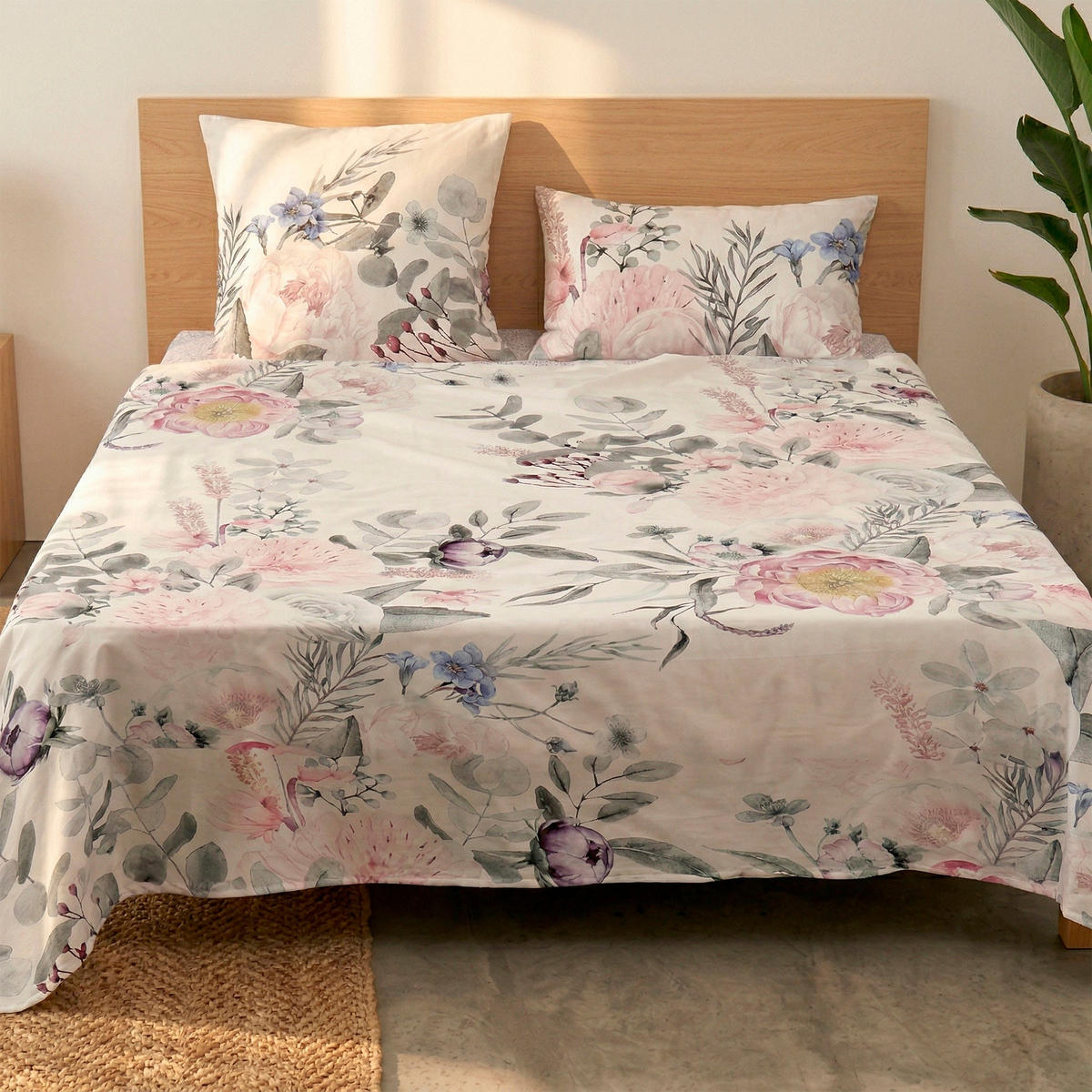 OBERLAKEN Delicate bouquet 260x270 cm (Übergrösse) - Multicolor, Textil (260/270cm) - Happy Friday