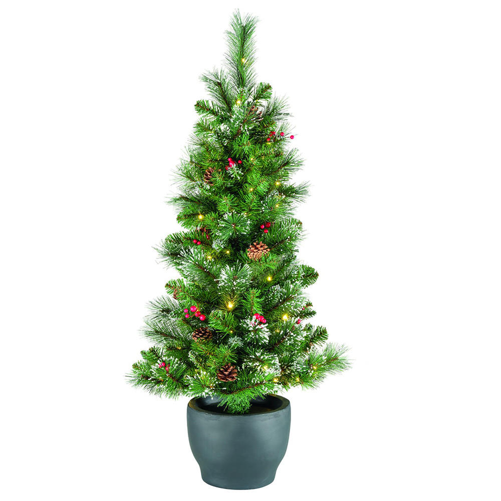 WEIHNACHTSBAUM mit Beleuchtung, 120 cm - Grün, Kunststoff (55/120cm)