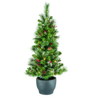 WEIHNACHTSBAUM mit Beleuchtung, 120 cm - Grün, Kunststoff (55/120cm)