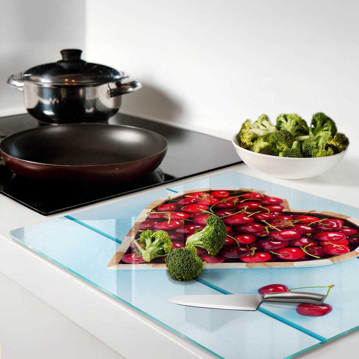 GLASPLATTE 60x52 cm Kirschherz - Rot, Glas (60/0.4/52cm) - TULUP