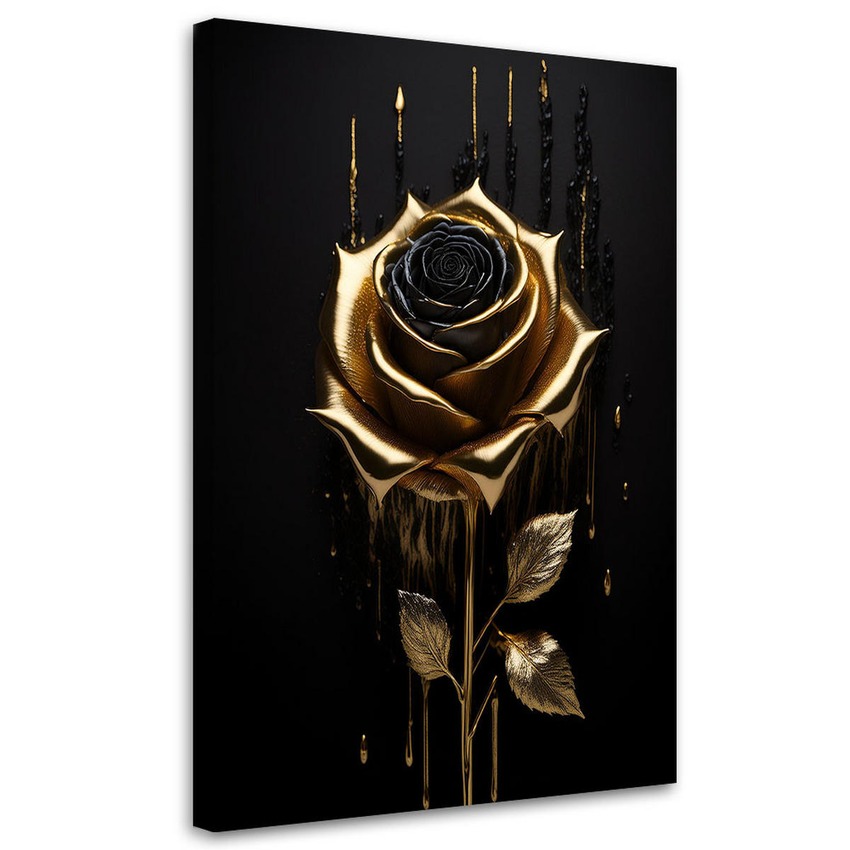 LEINWANDBILD Golden Rose Loft Stil - Goldfarben, Textil (70/100cm) - Feeby