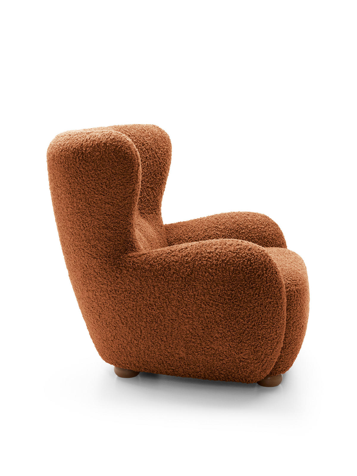 SESSEL MIST, Polstersessel Klassisch Loungesessel, Bucle-Stoff Orange - Orange, Holz/Holzwerkstoff (88/91/100cm) - MASSENO