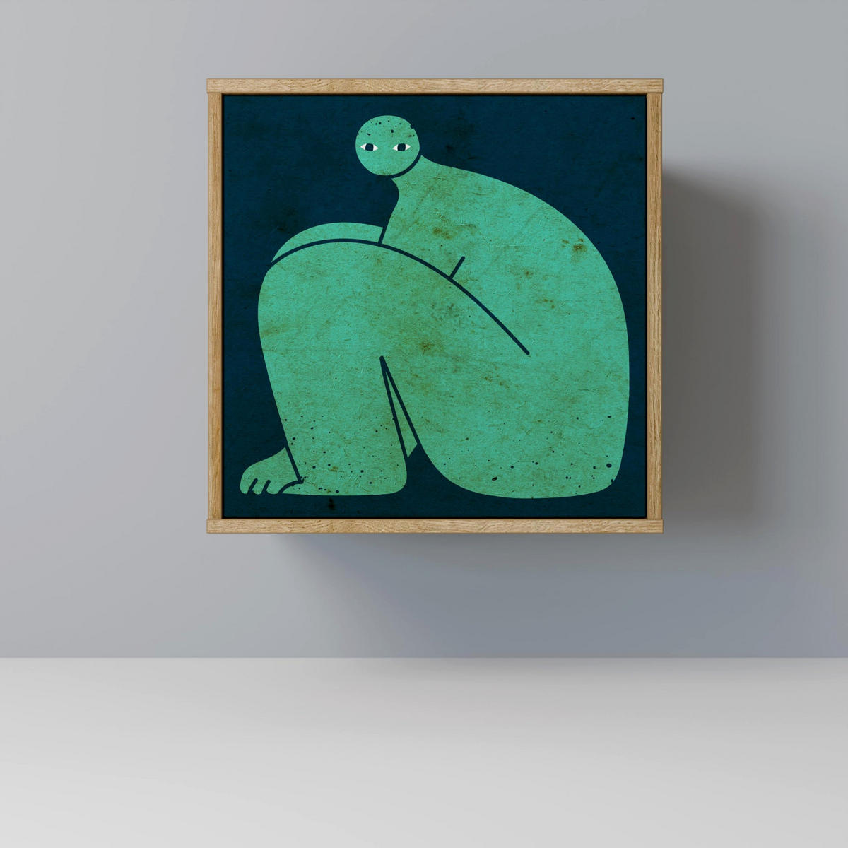 SIDEBOARD TOGETHER BUT SEPARATELY, Eichefarben, 57,5x42x77,5 cm, Schräge Buchenholzfüße - Eichefarben/Buchefarben, Holzwerkstoff/Buchenholz (57.5/77.5/42cm) - SpaceRebels