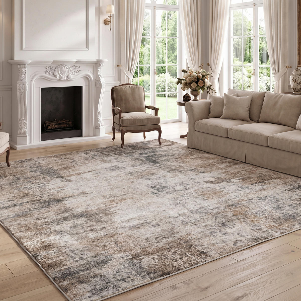 TEPPICH Polyester Braun - Braun, Textil (200/300cm) - HOMCOM
