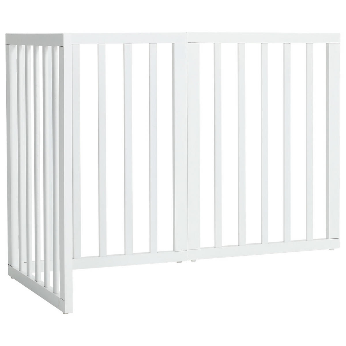 HAUSTIERGITTER aus MDF in weiß faltbar Z-förmig freistehend für Türdurchgang & Treppenschutz 139 x60,5 cm - Weiß, Holzwerkstoff (60.5/60.5/139cm) - Livingandhome