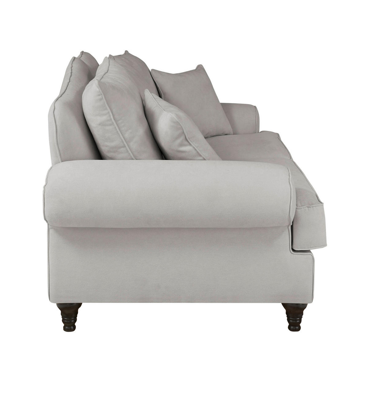 SOFA hellgrau Landhaus, Couch 2-Sitzer 170 cm - Hellgrau, Holz/Textil (170/95/100cm) - Furn.Design