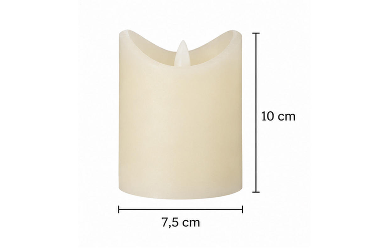 LED-KERZE Ø7,5x10 cm, Creme - Creme, Naturmaterialien (7.5/7.5/10cm) - dasmöbelwerk