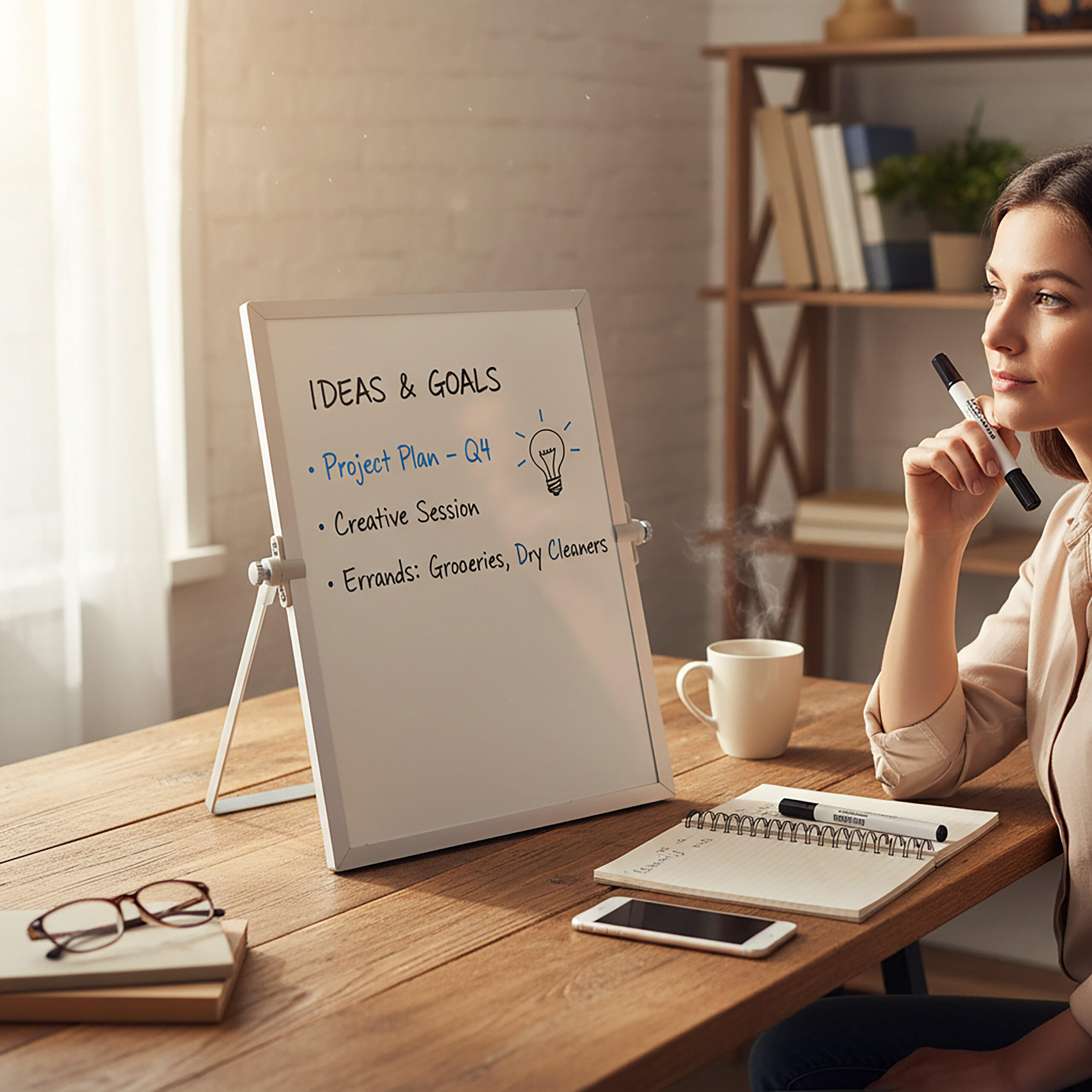 WHITEBOARD - Weiß, Kunststoff/Metall (20/30/2cm) - Relaxdays