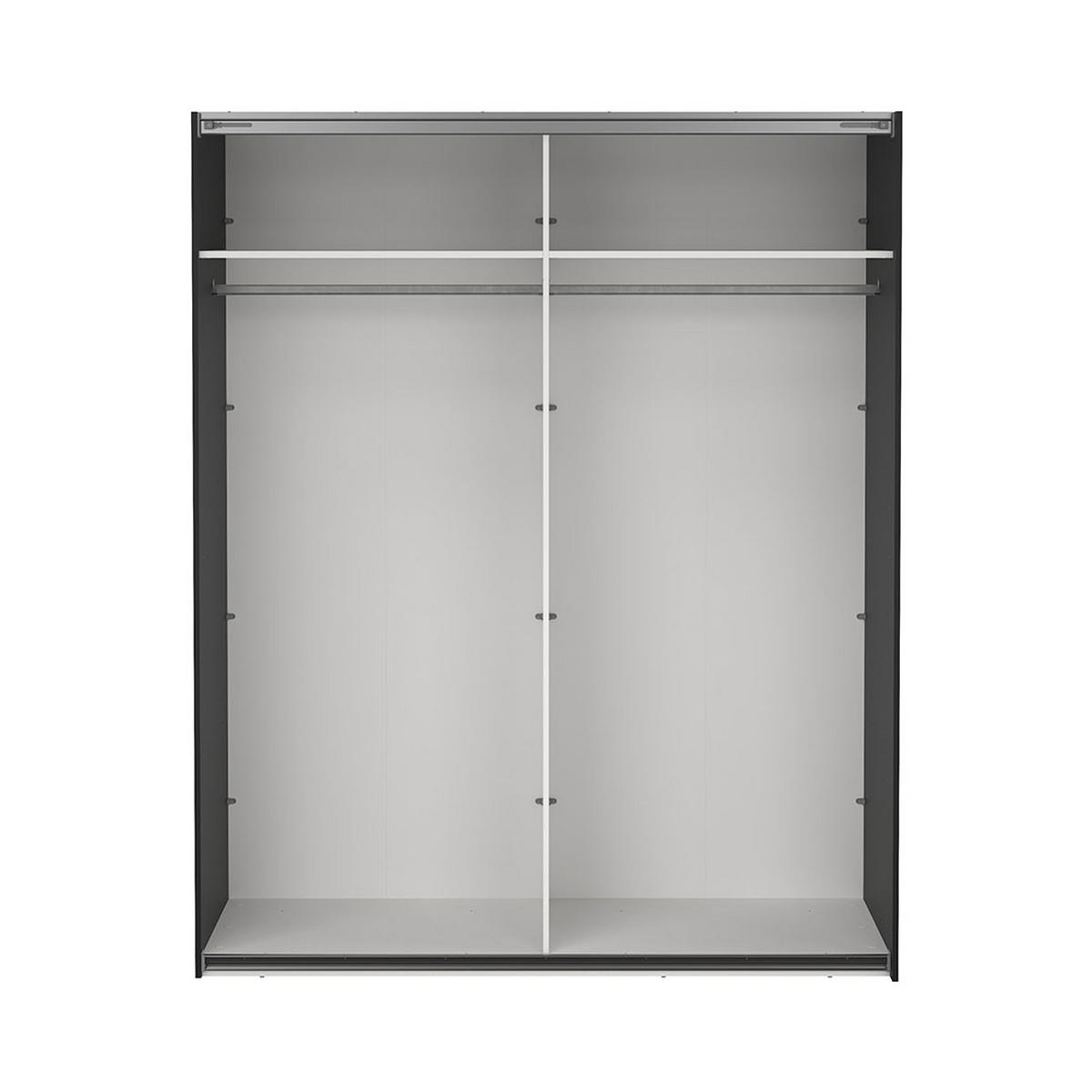 KLEIDERSCHRANK, Catania, Schwarz, Holzwerkstoff, 179 x 65 x 221 cm - Schwarz, Holzwerkstoff (179/221/65cm) - ebuy24
