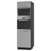 BACKOFEN-HOCHSCHRANK Kvantum D14/RU/60/207 Dust Grey Matt / Schwarz Matt 60 / 59 / 207cm - Schwarz/Grau, Holz/Holzwerkstoff (60/207/59cm) - Feldmann-Wohnen